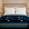 Blueborough Jacquard Fleece Blanket King Size - Navy Blue Colour