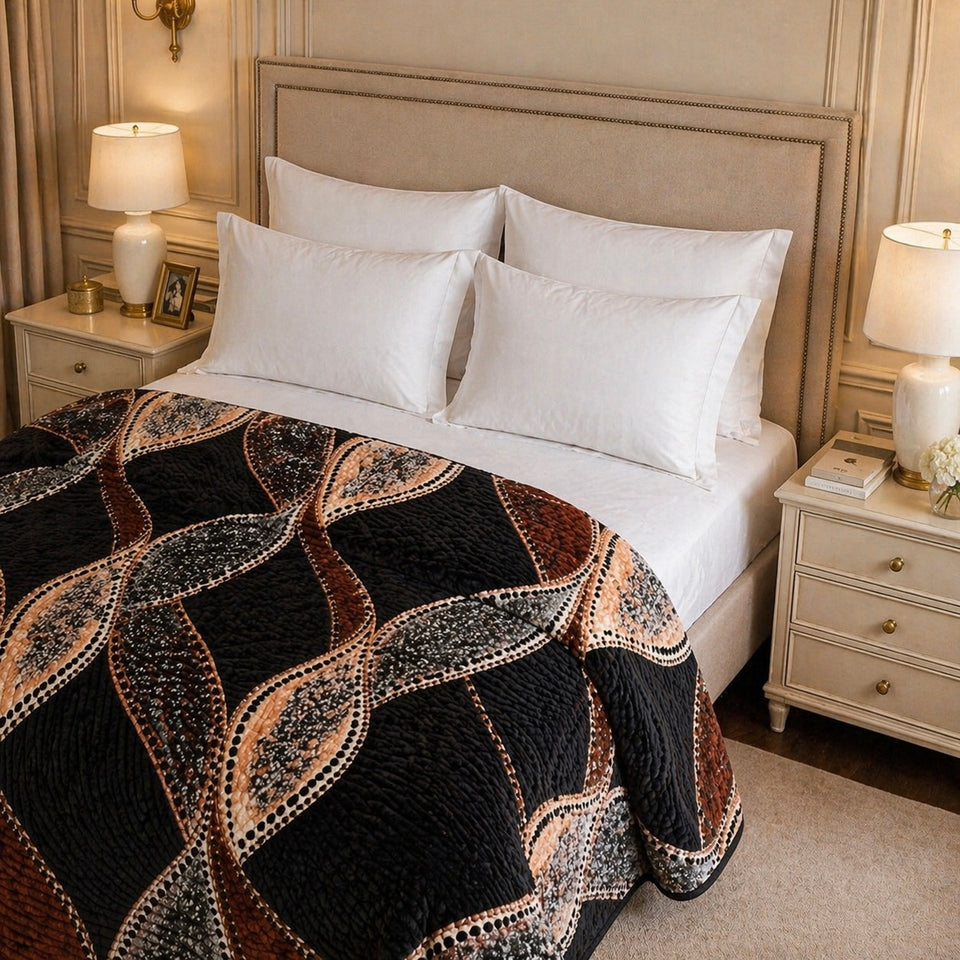 Blueborough Jacquard Fleece Blanket King Size - Multi- Colour