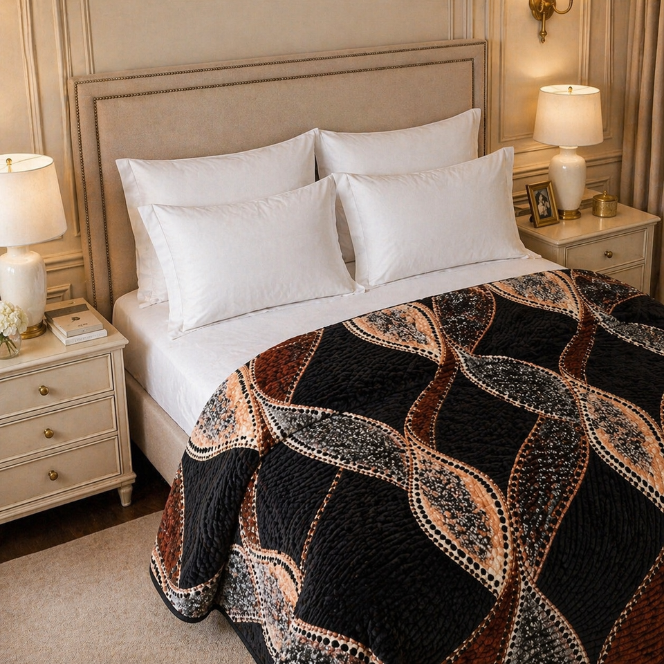 Blueborough Jacquard Fleece Blanket King Size - Multi- Colour