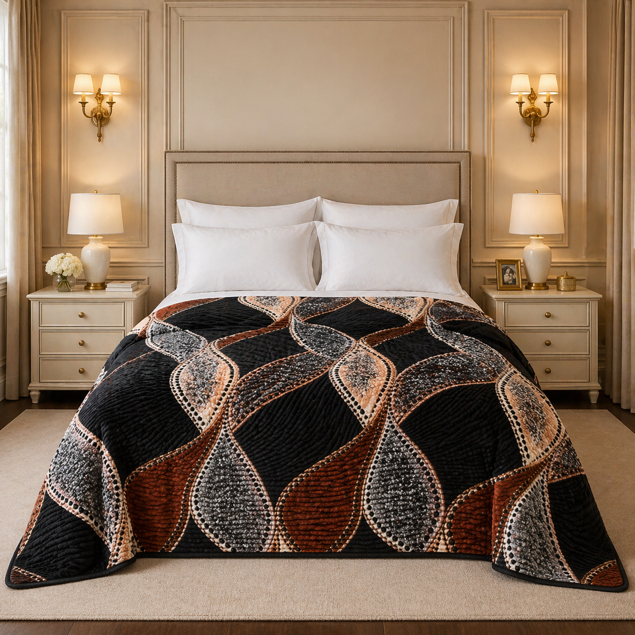 Blueborough Jacquard Fleece Blanket King Size - Multi- Colour