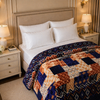 Blueborough Jacquard Fleece Blanket King Size - Navy Blue Colour