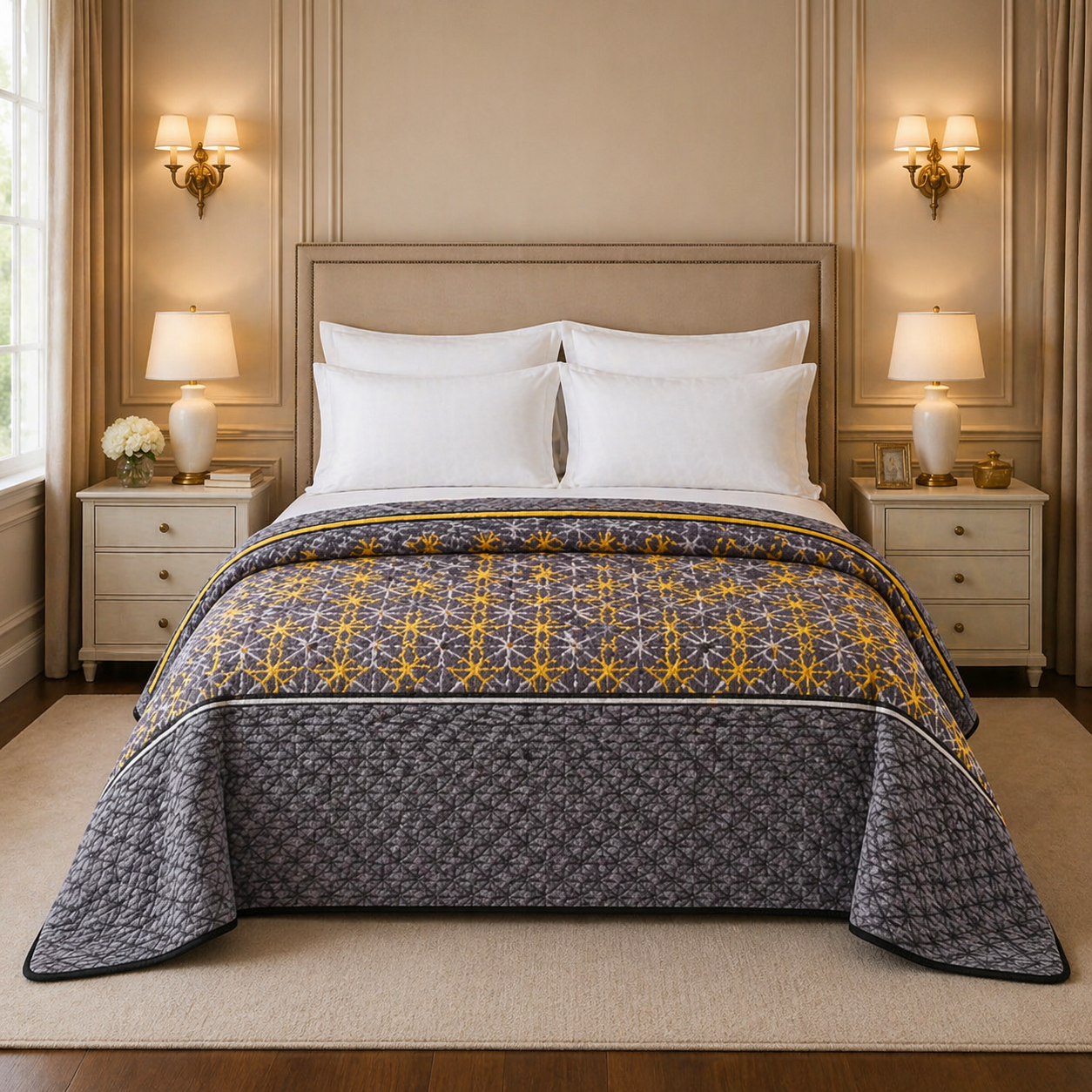 Blueborough Jacquard Fleece Blanket King Size - Gray Colour