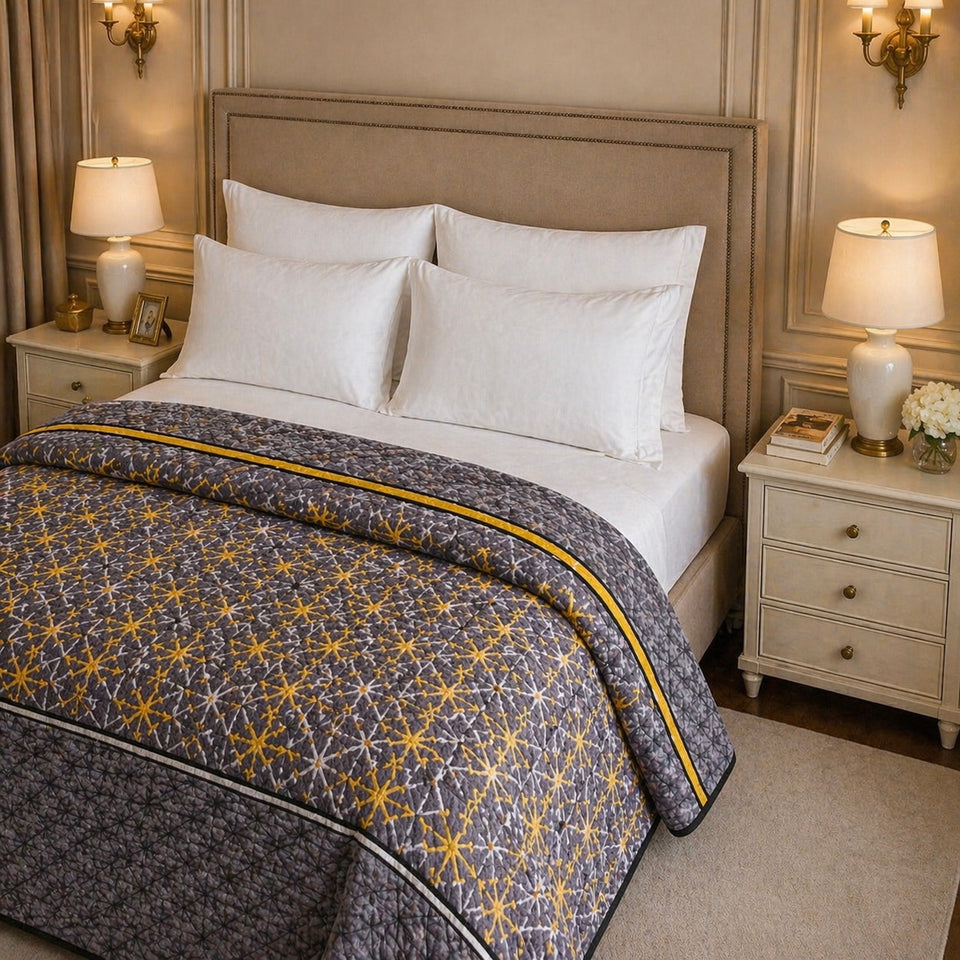 Blueborough Jacquard Fleece Blanket King Size - Gray Colour