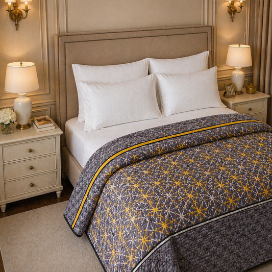 Blueborough Jacquard Fleece Blanket King Size - Gray Colour