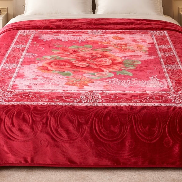 Aroma Royale Double Bed Blanket 1 Ply In Poly bag - Mehroon Colour