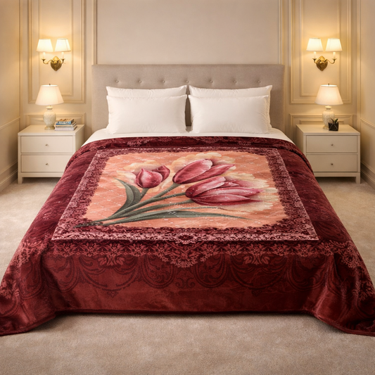 Aroma Royale Double Bed Blanket 1 Ply In Poly bag - Dark Brown Colour