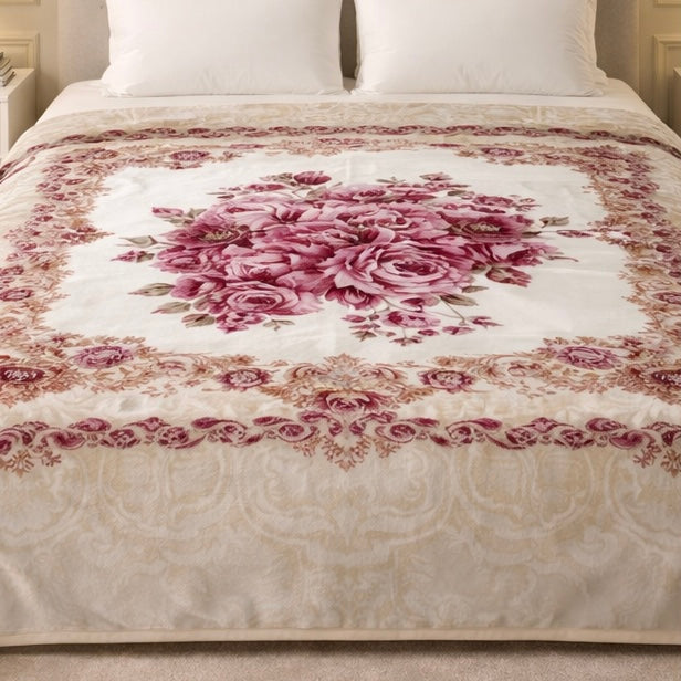 Aroma Royale Double Bed Blanket 1 Ply In Poly bag - Beige Colour