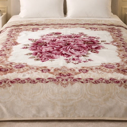 Aroma Royale Double Bed Blanket 1 Ply In Poly bag - Beige Colour