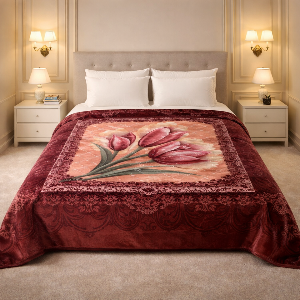 Aroma Royale Double Bed Blanket 1 Ply In Poly bag - Dark Brown Colour