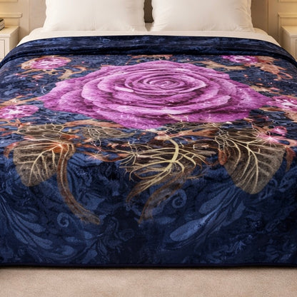Aroma Royale Double Bed Blanket 1 Ply In Poly bag - Navy Colour
