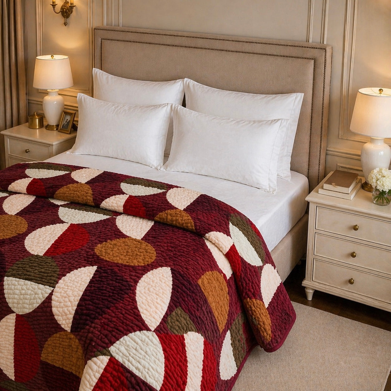 Blueborough Jacquard Fleece Blanket King Size - Red Colour