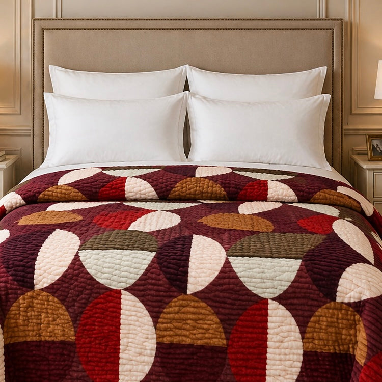 Blueborough Jacquard Fleece Blanket King Size - Red Colour