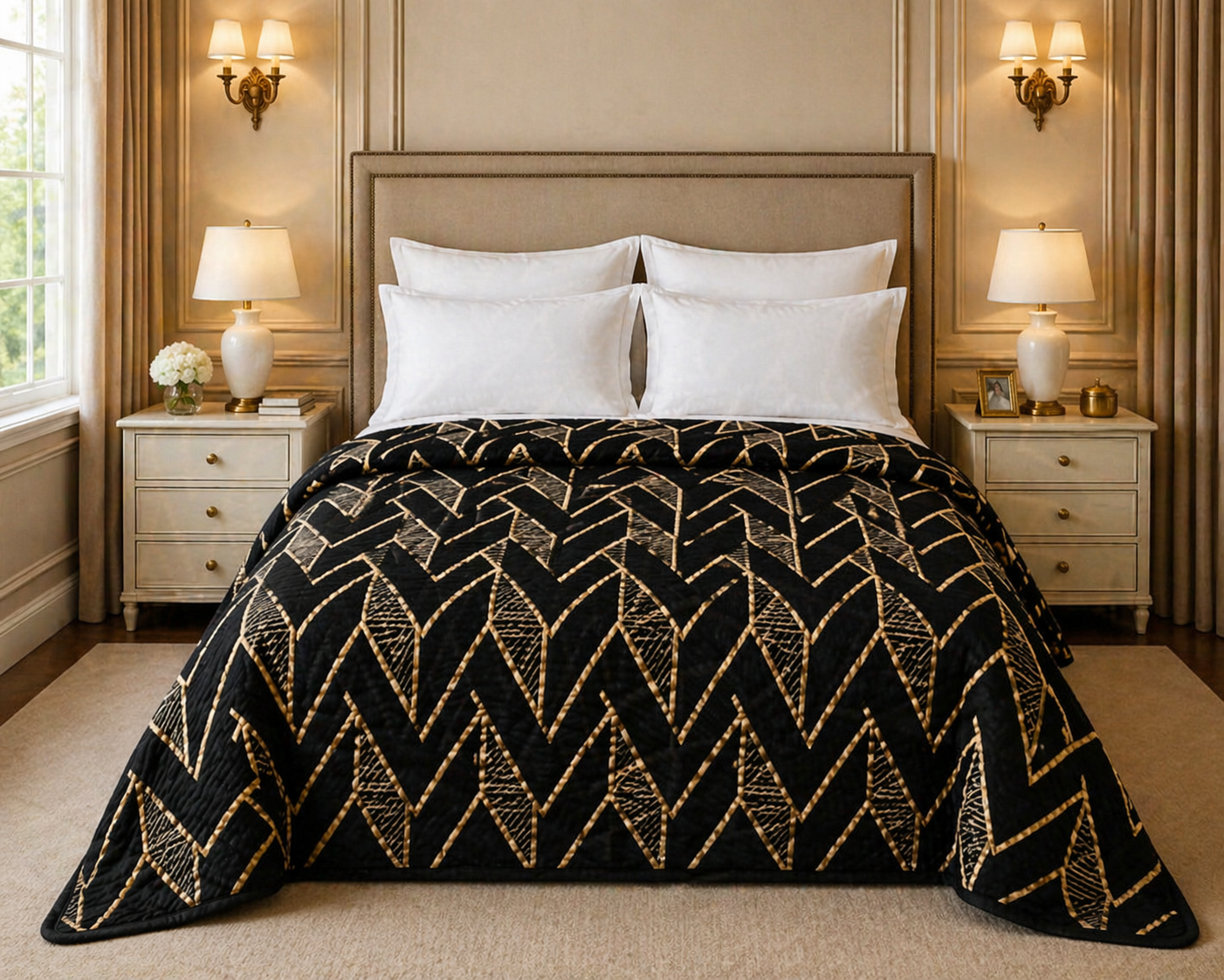 Blueborough Jacquard Fleece Blanket King Size - Black Colour