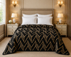 Blueborough Jacquard Fleece Blanket King Size - Black Colour