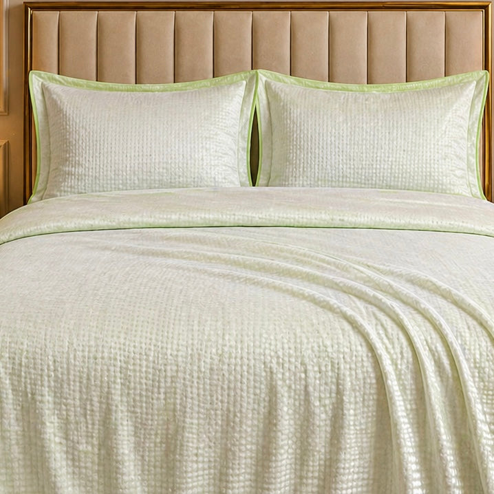 Caelrix Frost Velour Solo Fleece Blanket King Size In Poly Bag - Light Green Colour