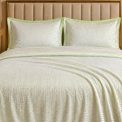 Caelrix Frost Velour Solo Fleece Blanket King Size In Poly Bag - Light Green Colour