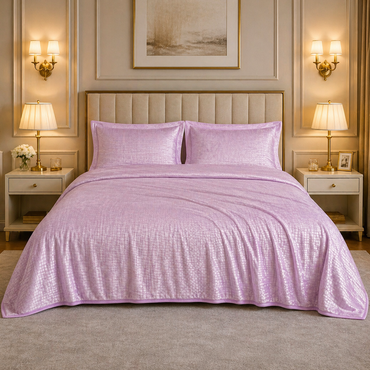 Caelrix Frost Velour Solo Fleece Blanket King Size In Poly Bag - Purple Colour