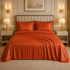 Caelrix Frost Velour Solo Fleece Blanket King Size In Poly Bag - Orange Colour