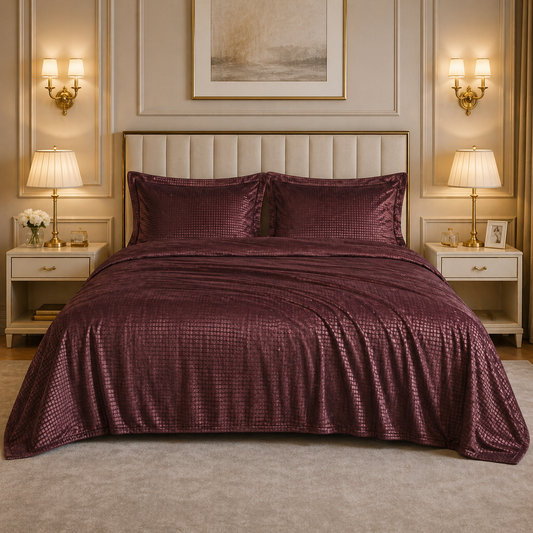 Caelrix Frost Velour Solo Fleece Blanket King Size In Poly Bag - Dark Brown Colour