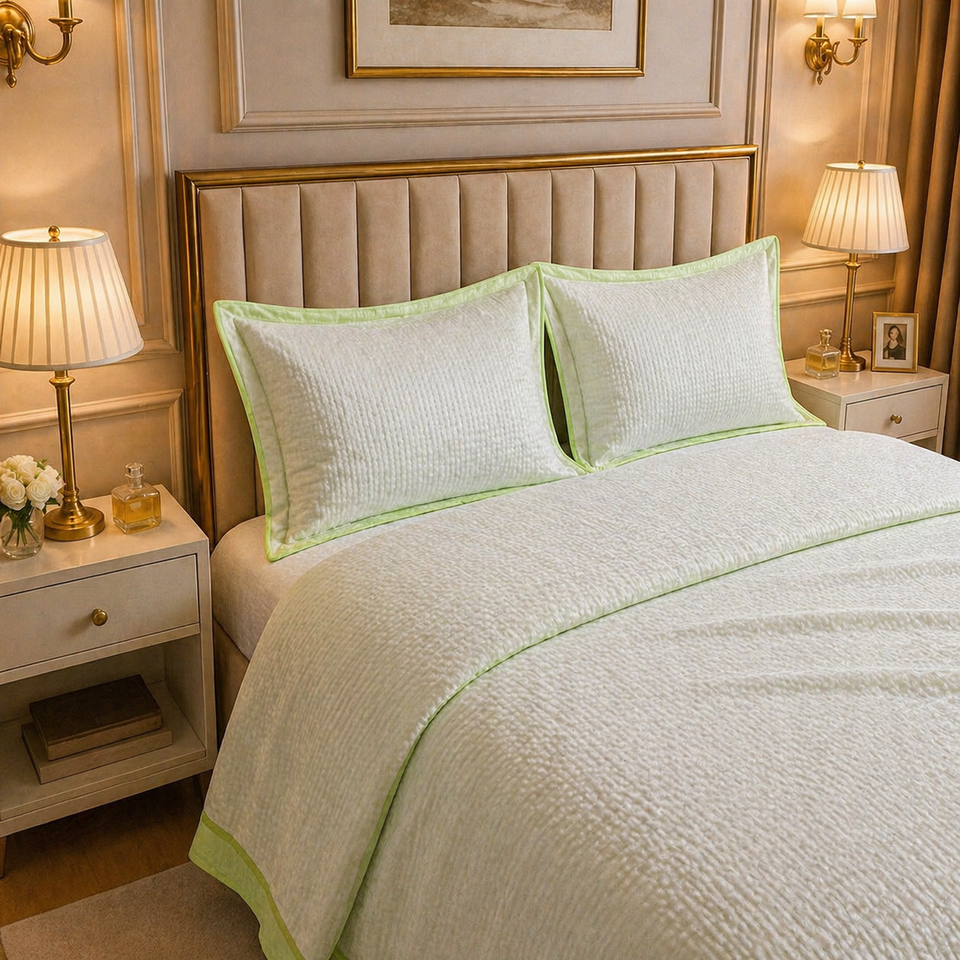 Caelrix Frost Velour Solo Fleece Blanket King Size In Poly Bag - Light Green Colour