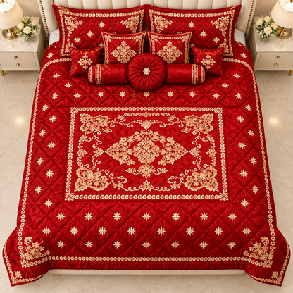 Diamond Weave VIP 10 Pcs Bridal Set - Mahroon Color