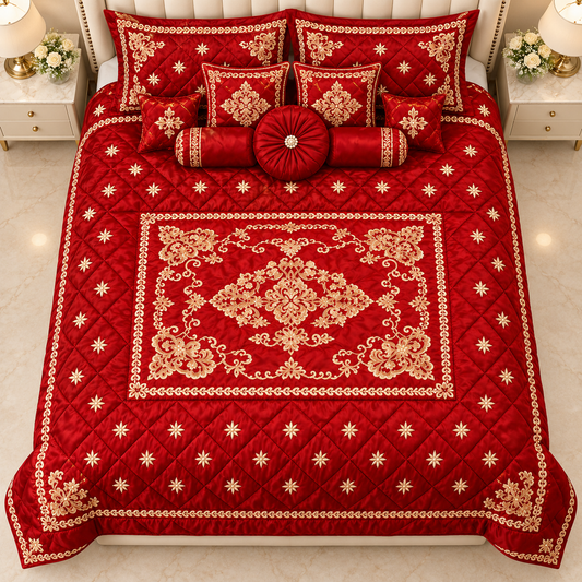 Diamond Weave VIP 10 Pcs Bridal Set - Mahroon Color