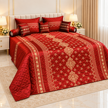 Velmira Jall Motif 9 Pcs Poly Bag - Maroon color
