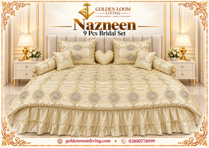 Nazneen 9 Pcs Bridal Set Poly Bag - Light Beige Color