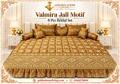 Velmira Jall Motif 8 Pcs Poly Bag - Golden Color