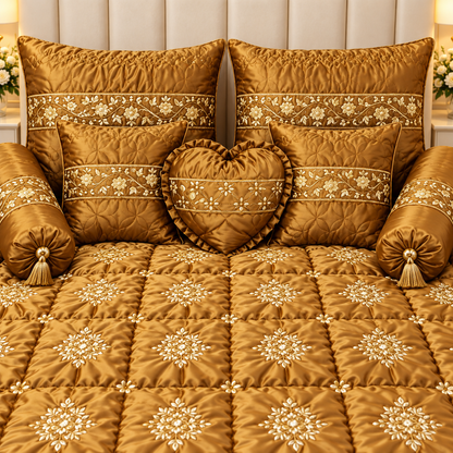 Velmira Jall Motif 8 Pcs Poly Bag - Golden Color