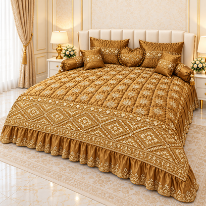 Velmira Jall Motif 8 Pcs Poly Bag - Golden Color