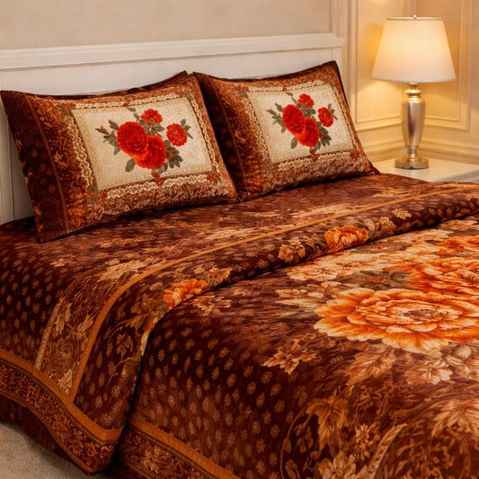 Château Collection 7 Pcs Bed Spread Set Box - Brown Colour