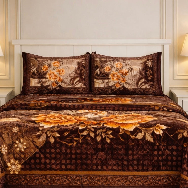 Château Collection 7 Pcs Bed Spread Set Box - Brown Colour