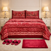 Château Collection 7 Pcs Bed Spread Set Box - Crimson Berry Colour