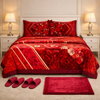 Château Collection 7 Pcs Bed Spread Set Box - Ruby Red Colour