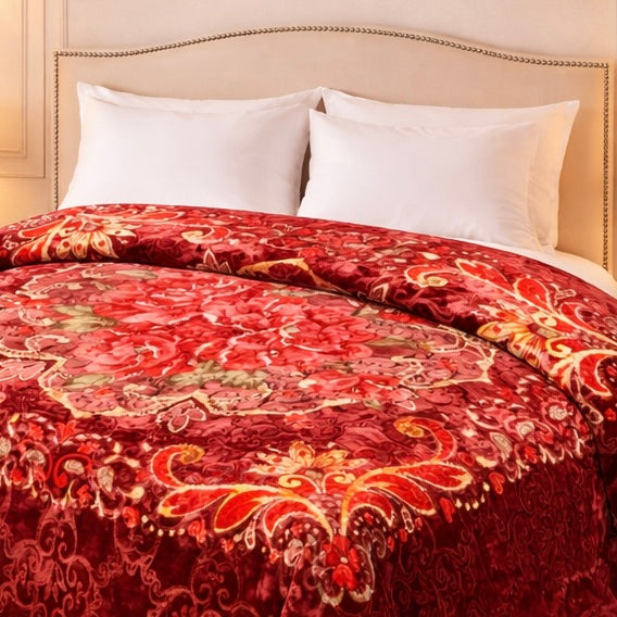 Cloude Prime Double Bed Cloudy 2 Ply - Ruby Red Colour