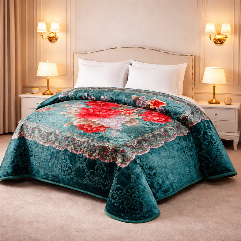 Cloude Prime Double Bed Cloudy 2 Ply - Dark Green Colour