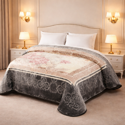 Cloude Prime Double Bed Cloudy 2 Ply - White&Black Colour