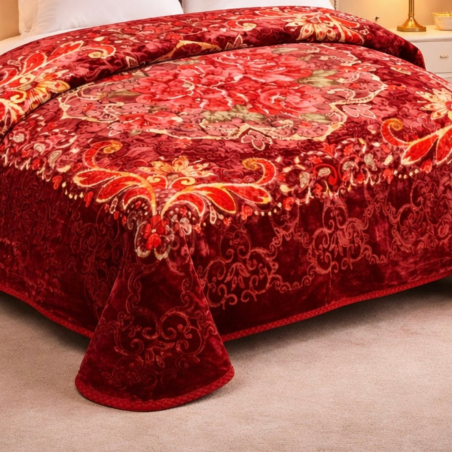 Cloude Prime Double Bed Cloudy 2 Ply - Ruby Red Colour
