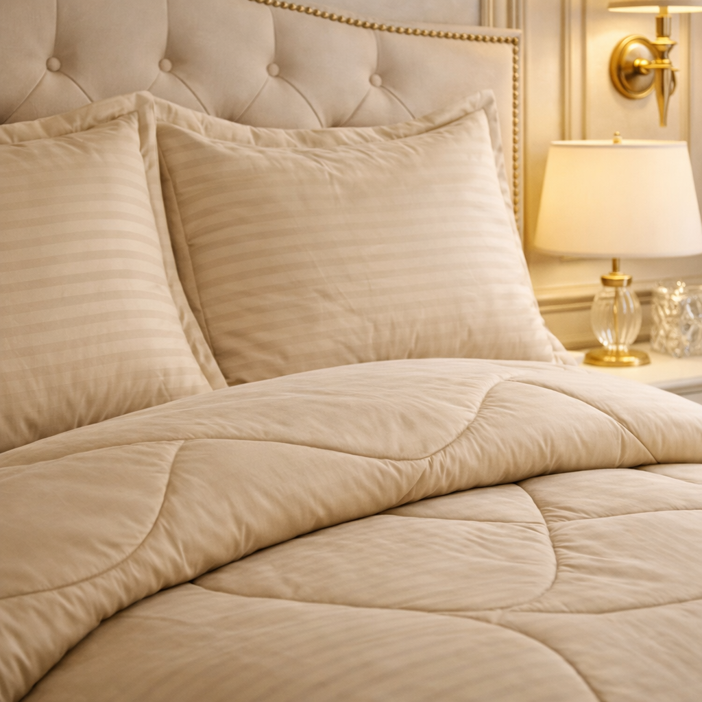Comforter 4 Pcs Pure Aura Set Poly Bag - Beige Colour