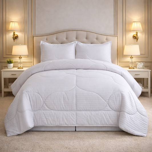 Comforter 4 Pcs Pure Aura Set Poly Bag - White Colour
