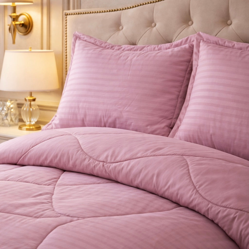 Comforter 4 Pcs Pure Aura Set Poly Bag - Pink Colour