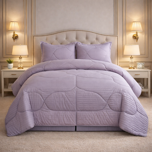 Comforter 4 Pcs Pure Aura Set Poly Bag - Light Pink Colour