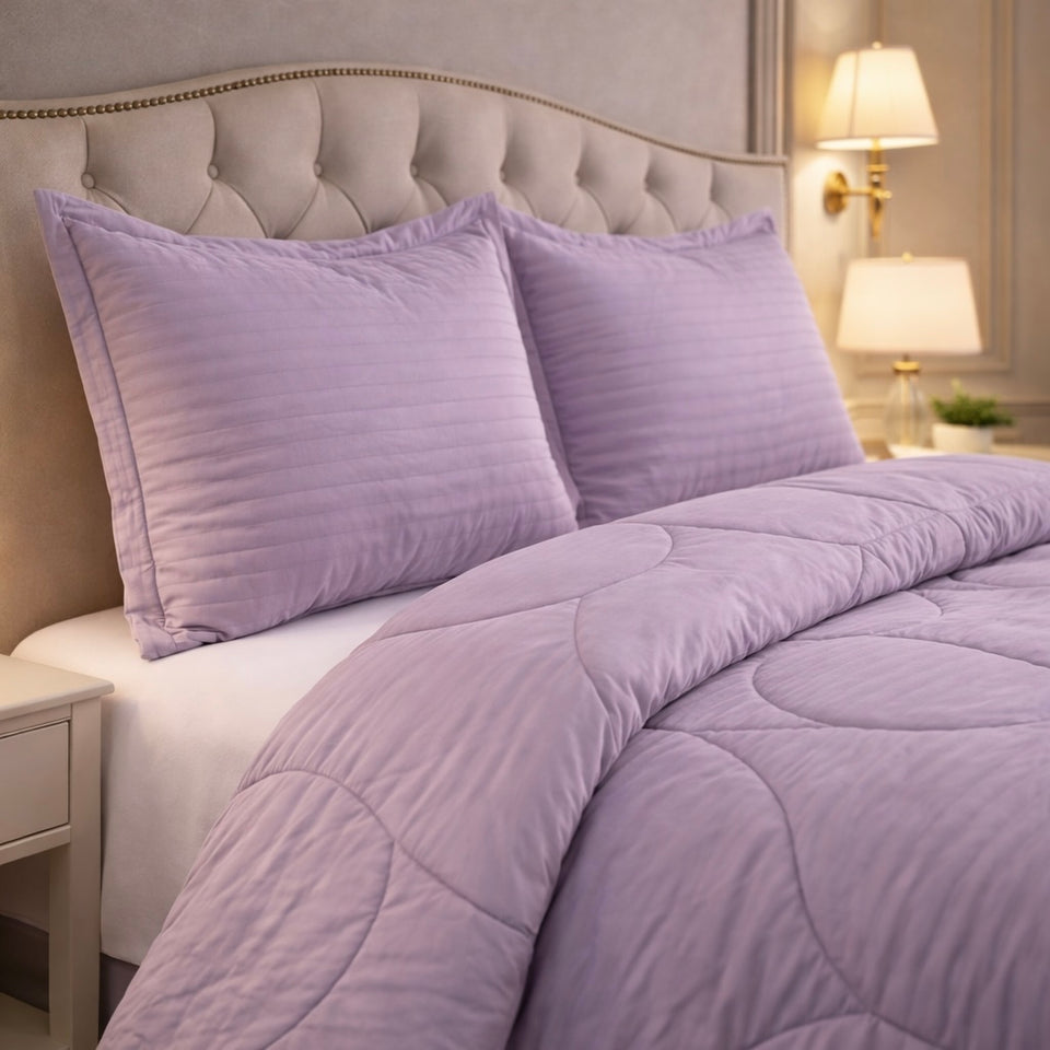 Comforter 4 Pcs Pure Aura Set Poly Bag - Light Pink Colour