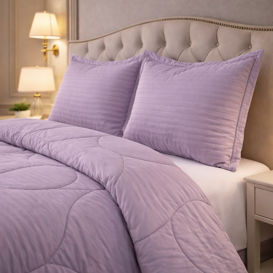 Comforter 4 Pcs Pure Aura Set Poly Bag - Light Pink Colour