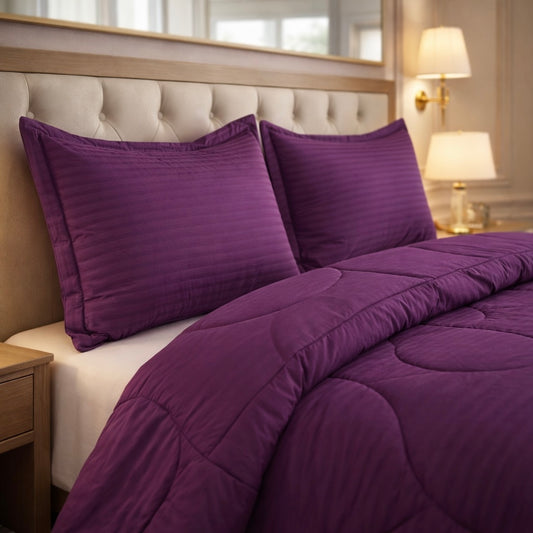 Comforter 4 Pcs Pure Aura Set Poly Bag - Purple Colour