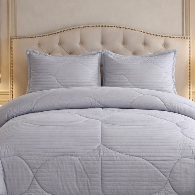 Comforter 4 Pcs Pure Aura Set Poly Bag - Gray Colour