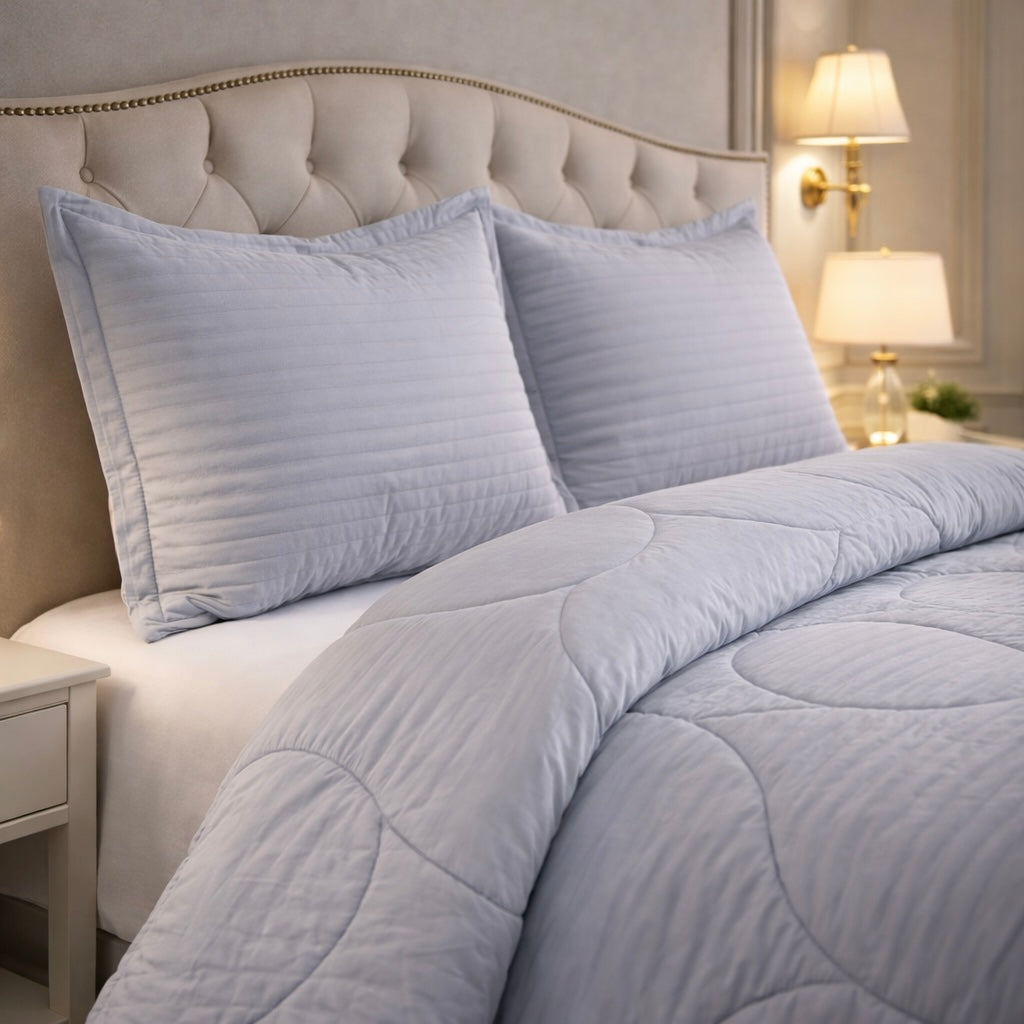 Comforter 4 Pcs Pure Aura Set Poly Bag - Gray Colour