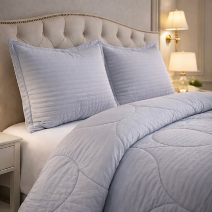 Comforter 4 Pcs Pure Aura Set Poly Bag - Gray Colour