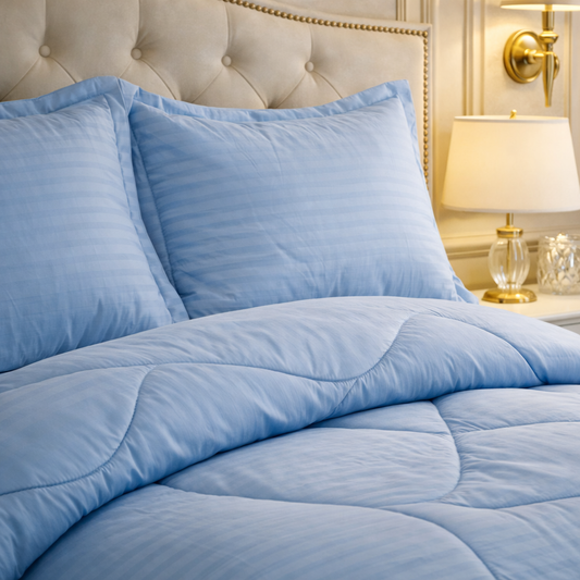 Comforter 4 Pcs Pure Aura Set Poly Bag - Sky Blue Colour